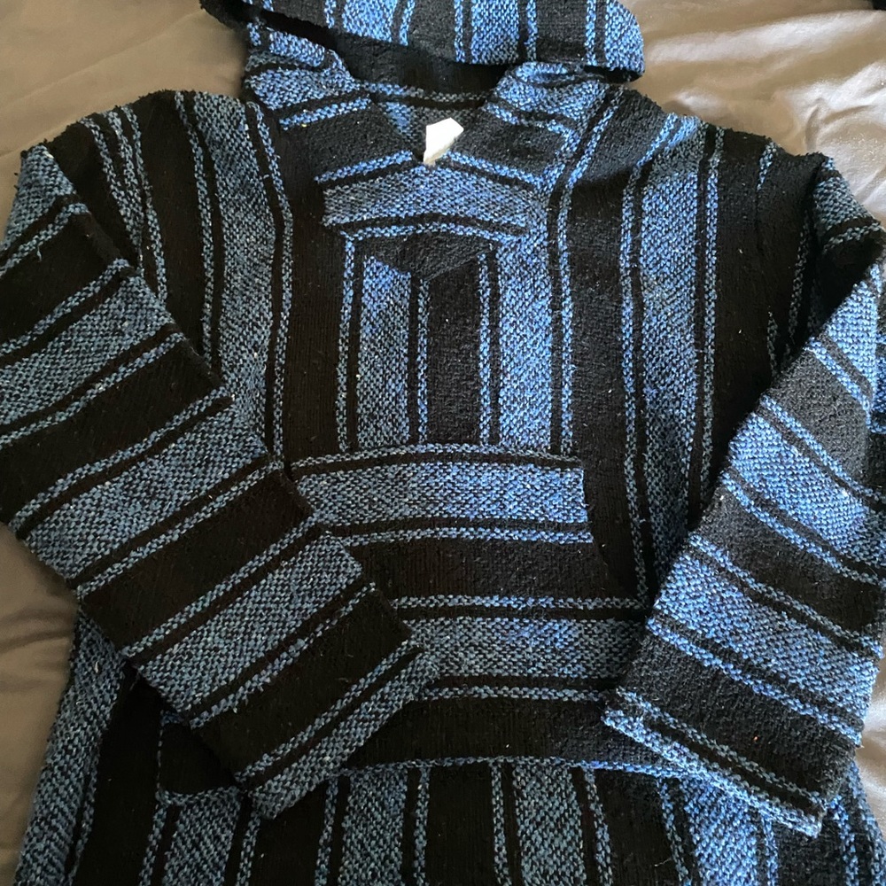 black and blue boho hoodie